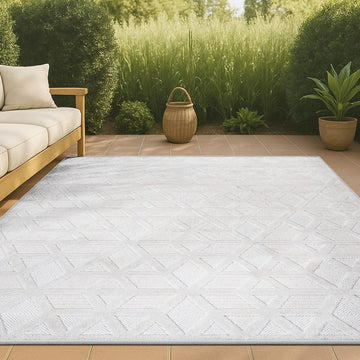Talaia Neutral Geometric Indoor/outdoor Area Rug